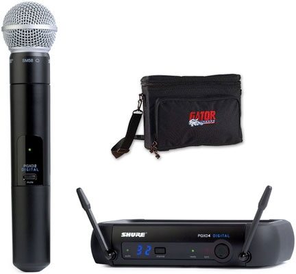 Shure PGX Digital Handheld Wireless Microphone System with SM58, Wireless Bag Pack