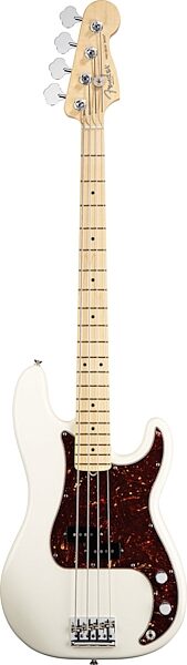 Fender American Standard Precision Electric Bass, Maple Fingerboard with Case, Olympic White