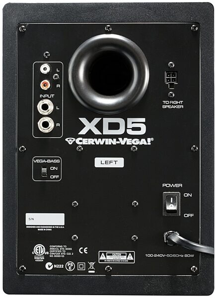 Cerwin-Vega XD5 Active Studio Monitor Speakers, Left Rear
