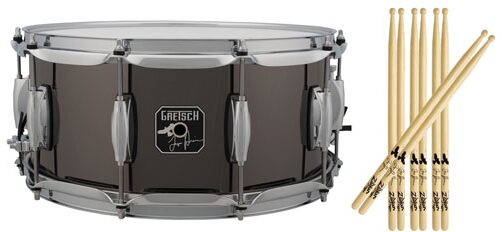 Gretsch Taylor Hawkins Steel Snare Drum, Drumstick Pack