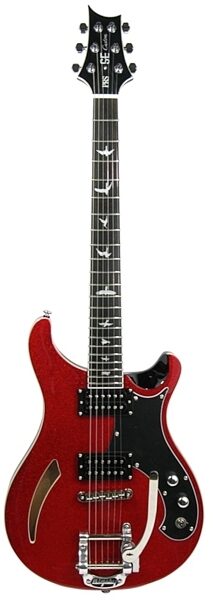 PRS Paul Reed Smith LTD SE Custom Semi-Hollow Electric Guitar with Bigsby, Red Sparkle