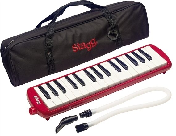 Stagg 32-Key Melodica with Gig Bag, Red