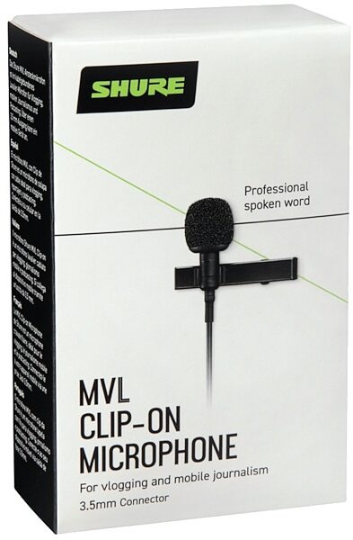 Shure MOTIV MVL Clip-On Lavalier Condenser Microphone, New, Package