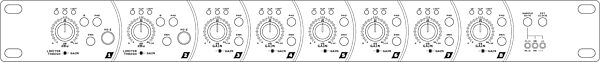 PreSonus DigiMAX 96k 8-Channel Microphone Preamp with Limiters, EQ, Digital Output, Diagram Front