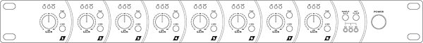 PreSonus DigiMAX LT 8-Channel Microphone Preamp with Digital Output, Diagram Front