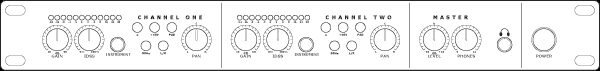 PreSonus MP20 2-Channel Class A Preamp, Diagram Front