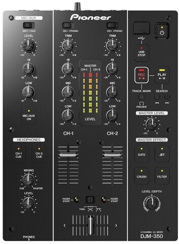 Pioneer DJM-350 Pro 2-Channel DJ Mixer with FX, Top
