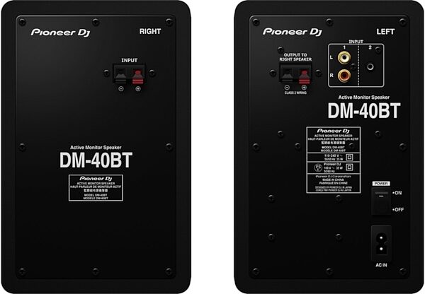 Pioneer DM-40BT Bluetooth Desktop Monitor Speakers (Pair), Rear