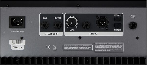 Ampeg BA300/210 Bass Combo Amplifier (300 Watts, 2x10 in.), Rear Closeup