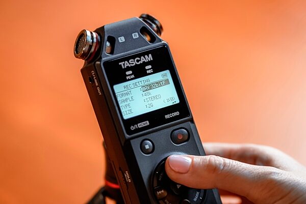 TASCAM DR-05XP 32-bit Portable Digital Recorder, New, Action Position Back