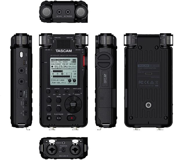 TASCAM DR-100mkIII Handheld Digital Stereo Recorder, Alt