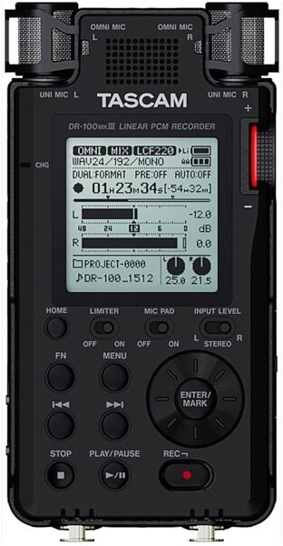 TASCAM DR-100mkIII Handheld Digital Stereo Recorder, Main