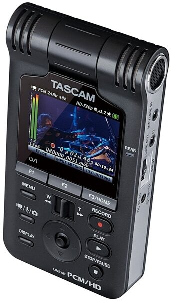 TASCAM DR-V1HD HD Video and Linear PCM Recorder, Lens on Back