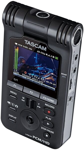 TASCAM DR-V1HD HD Video and Linear PCM Recorder, Lens On Top
