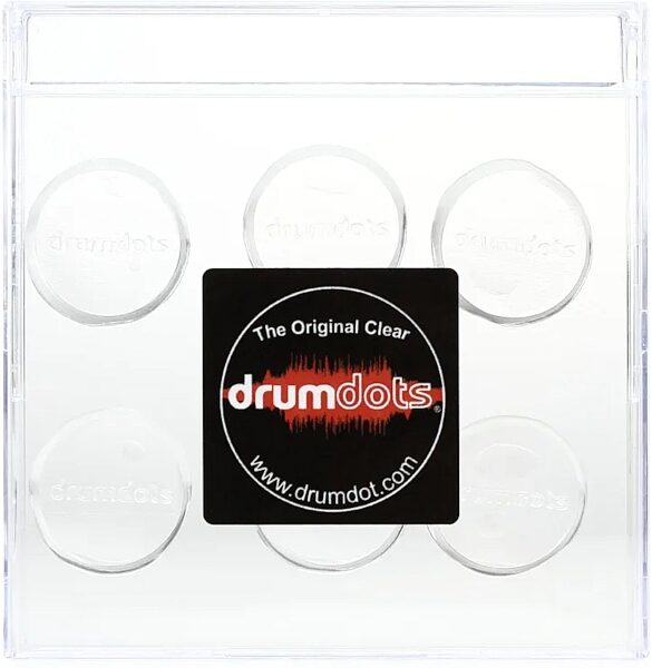 Drum Dots Drum Dampening Mini, Clear, 6-Pack, Action Position Back
