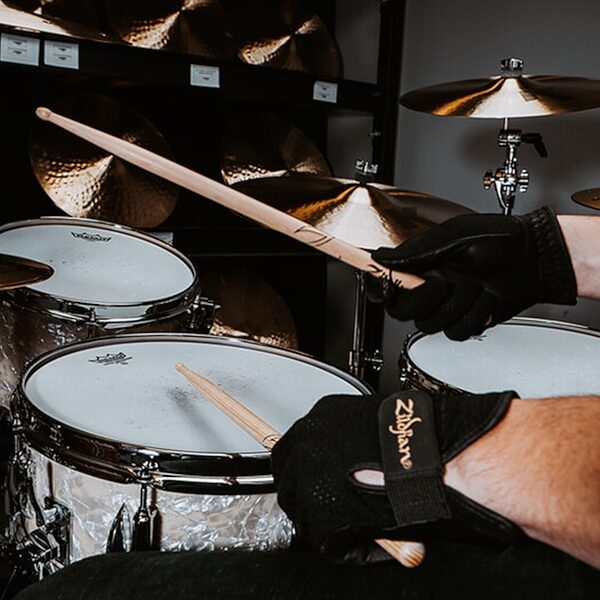 Zildjian Touchscreen Drummer's Gloves, Large, Action Position Back