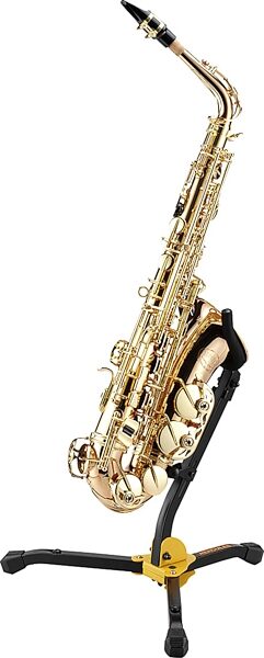 Hercules DS530BB Alto/Tenor Saxophone Stand, With Gig Bag, In Use