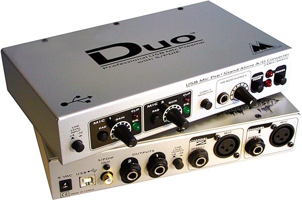 MAudio Duo USB Audio Interface, Front and Back at Angle