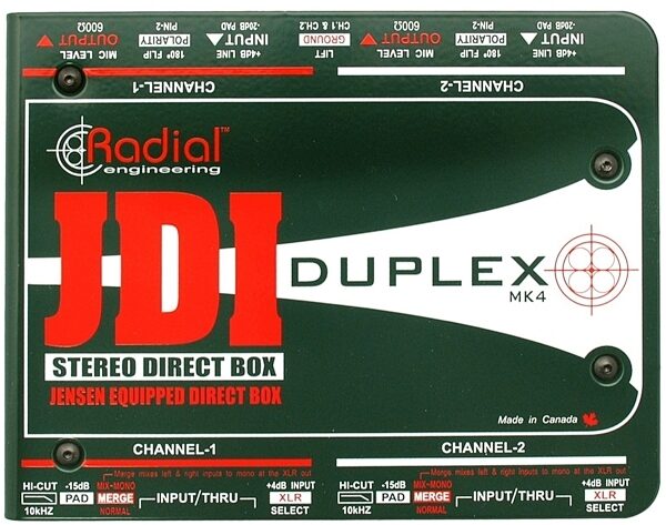 Radial JDI Duplex Stereo Passive DI Box, Main