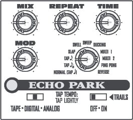 Line 6 MS1 Echo Park ToneCore Pedal, Face