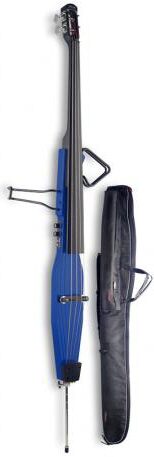 Stagg EDB Electric Upright Bass (with Gig Bag), Transparent Blue