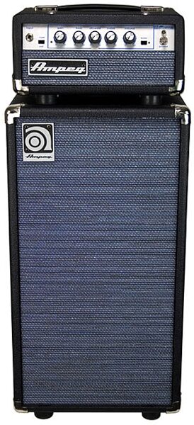 Ampeg MICRO-VR Bass Amplifier Half Stack with SVT MICRO-VR Head and SVT210AV Micro Classic Cabinet, Black, Front