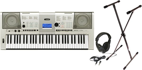 Yamaha YPT420 61-Key Portable Keyboard, with Keyboard Stand Headphones and Power Supply