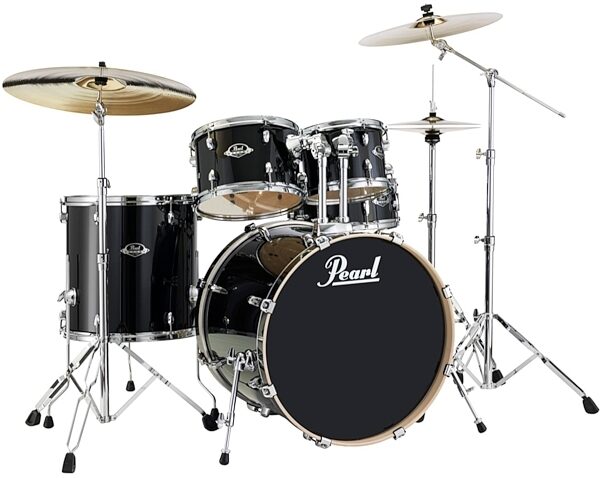 Pearl EXL725SS Export Lacquer Drum Shell Kit, 5-Piece, Black Smoke