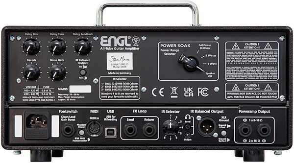 ENGL Steve Morse Signature 20 Guitar Amplifier Head (20 Watts), New, Action Position Back