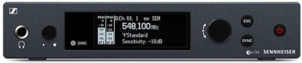 Sennheiser EW IEM G4 Wireless In-Ear Monitor System, Band A (516-558 MHz), Front