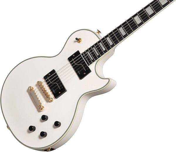 Epiphone Matt Heafy Les Paul Custom Origins Electric Guitar (with Case), Bone White, Action Position Back