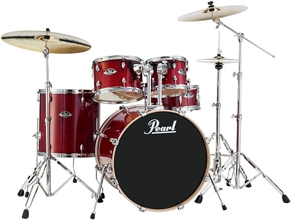 Pearl EXL725SS Export Lacquer Drum Shell Kit, 5-Piece, Natural Cherry