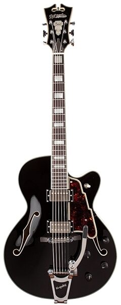 D'Angelico EX-175 Hollowbody Electric Guitar (with Case), Black