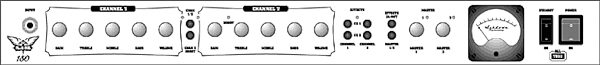Ashdown Fallen Angel 180 Head 3-Channel Guitar Amplifier Head, Front Panel