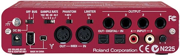 Edirol FA66 Firewire Audio Interface (Windows and Macintosh), Rear