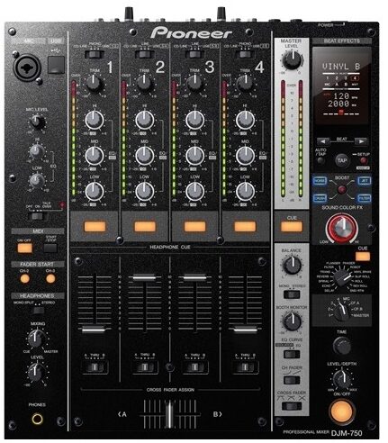 Pioneer DJM-750 4-Channel DJ Digital Mixer, Black