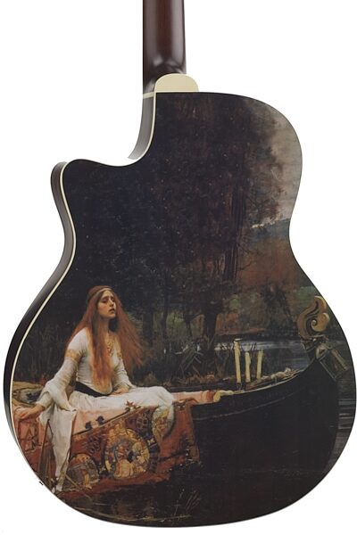 Luna Fantasie Lady of Shalott Acoustic-Electric Guitar, Back