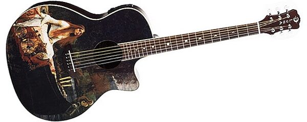 Luna Fantasie Lady of Shalott Acoustic-Electric Guitar, On Side