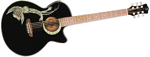 Luna Fauna Series Phoenix Acoustic-Electric Guitar, On Side