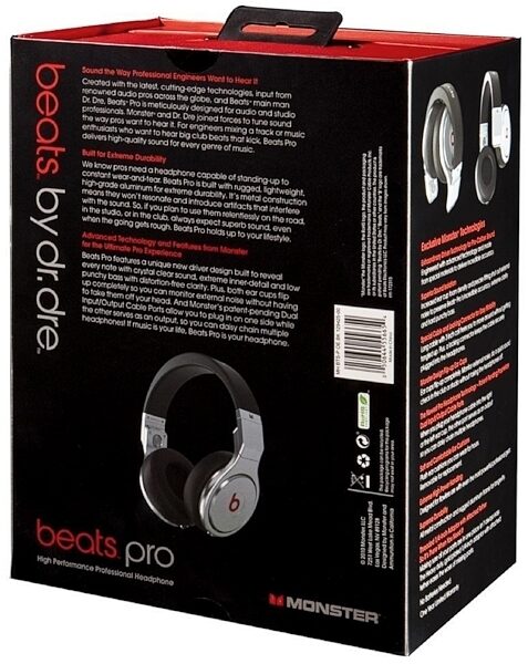 Monster Beats By Dr. Dre Pro Headphones, Package