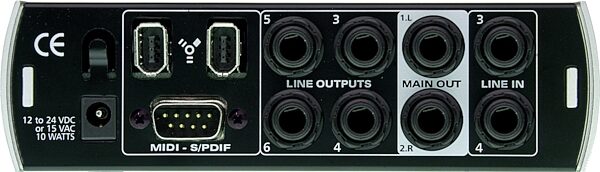 PreSonus Firebox 6x10 FireWire Recording Interface, Rear