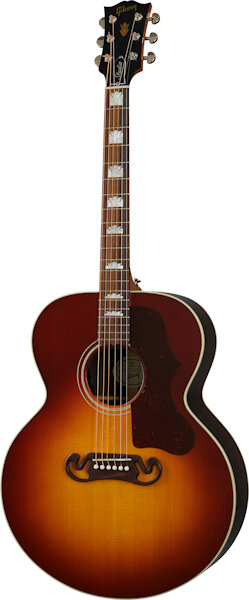 Gibson SJ-200 Studio Rosewood Jumbo Acoustic-Electric Guitar (with Case), Rosewood Burst, Blemished, Action Position Front