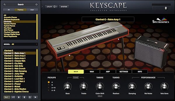 Spectrasonics Keyscape Keyboard Instrument Plug-in Software, Boxed, Clavinet C and Vintage Amp