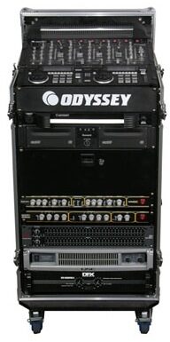 Odyssey FZ1116WDLX Flight Zone Combo Rack Case with Casters and Workstation Table, FZ1116WDLX, Deluxe with Workstation Table, Scratch and Dent, FZ1116W