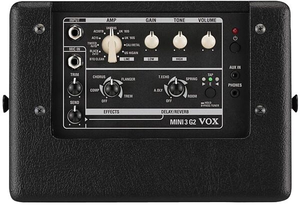 Vox MINI3 G2 Battery-Powered Modeling Guitar Mini Amplifier, Black - Top