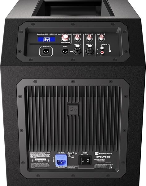Electro-Voice EVOLVE 50 Powered Column PA System, Black, Subwoofer Rear