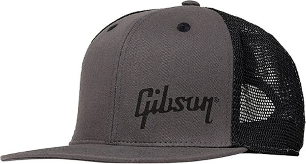 Gibson Charcoal Trucker Snapback Hat, New, Action Position Back