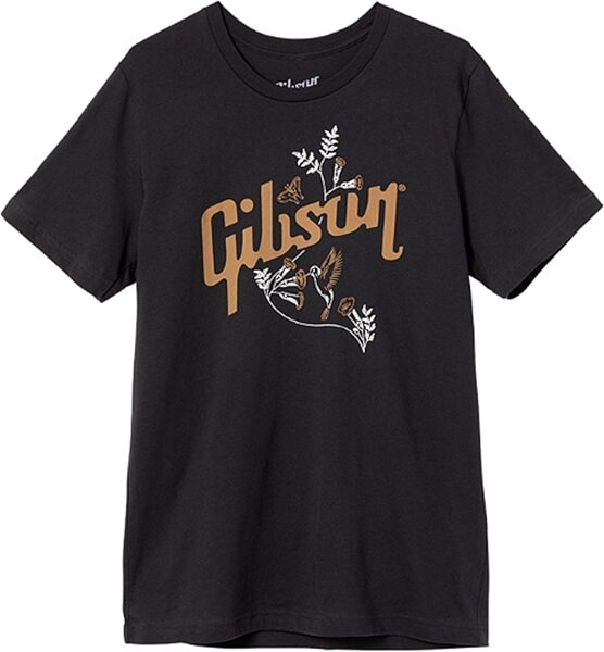 Gibson Hummingbird Tee Shirt, Grey, XS, Action Position Back
