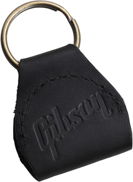 Gibson Premium Leather Pickholder Keychain, Black, Action Position Back