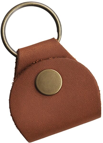 Gibson Premium Leather Pickholder Keychain, Brown, Action Position Back